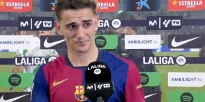 斩获进球！加维当选巴萨vs贝蒂斯全场最佳球员